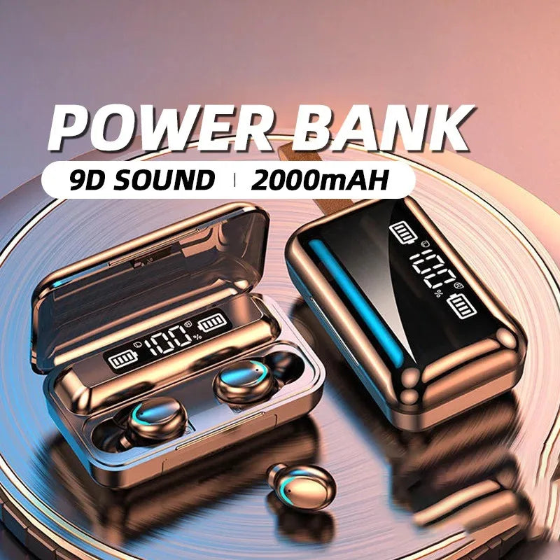 Fone de ouvido TWS F9-5 Bluetooth 5.3 wireless fones de ouvido HiFi estéreo esportivos à prova d'água com microfone e mão livre